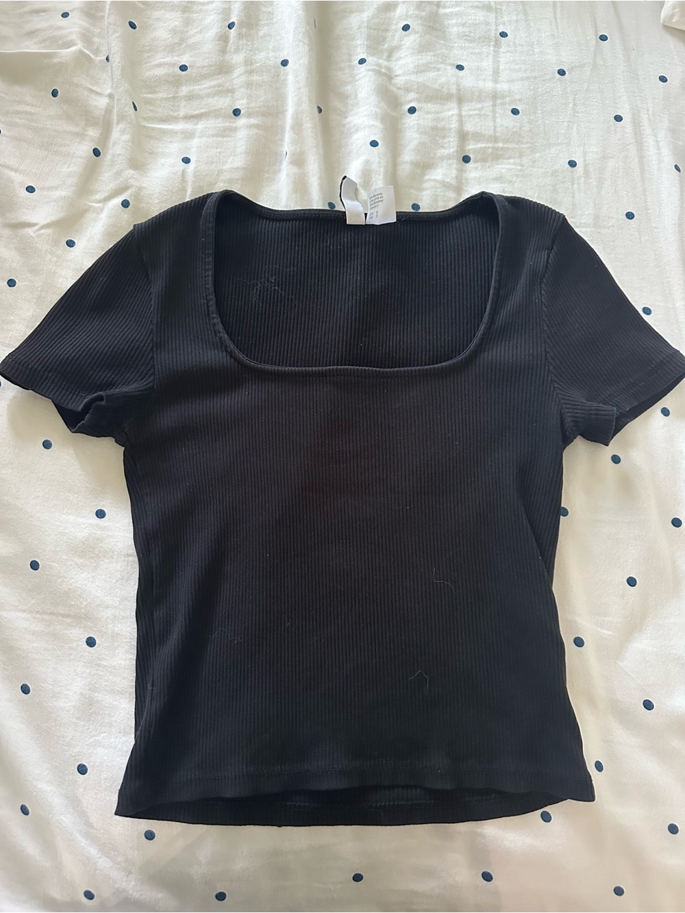 H&M Black Square Neck Crop Top